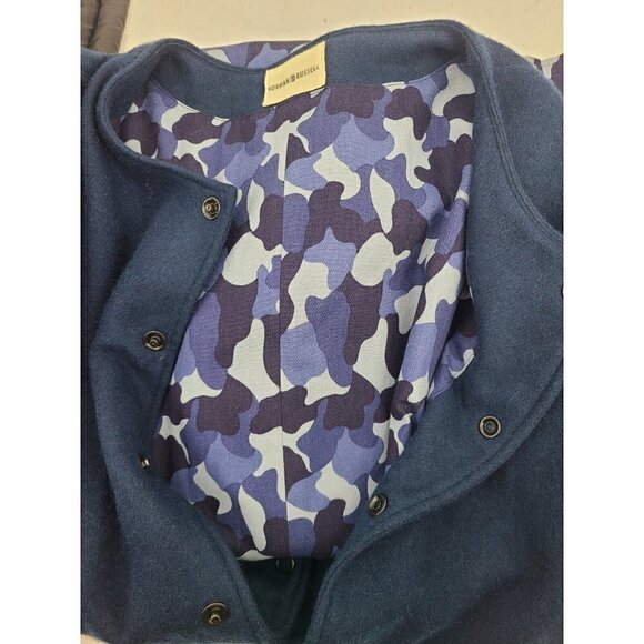 New Norman Russell Shirt Jacket Mens L? Blue Camo Snap Front  SAMPLE - Picture 5 of 5